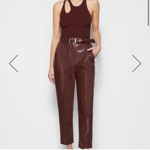 SIMKAI vegan leather Pauline pants in Mahogony
